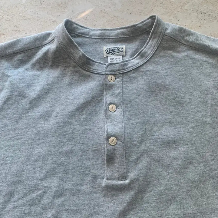 [BUNJANG] Bronson Henley Neck Short Sleeve Gray XL / 브론슨 헨리넥 반팔 그레이 XL