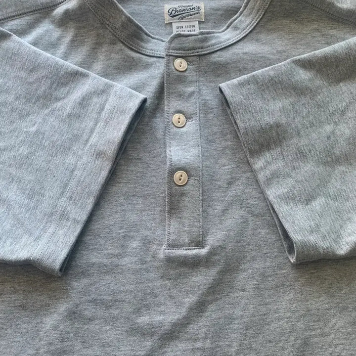 [BUNJANG] Bronson Henley Neck Short Sleeve Gray XL / 브론슨 헨리넥 반팔 그레이 XL