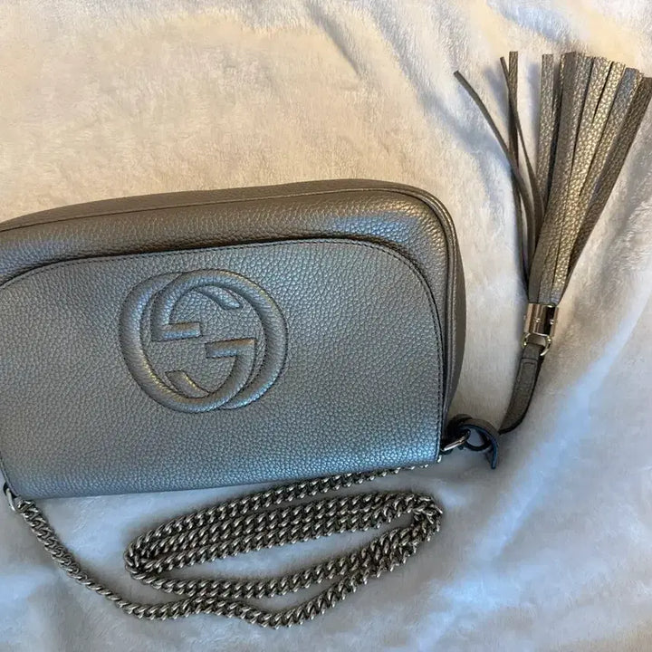 [BUNJANG] Gucci Soho Disco Bag Silver Chain Crossbody / 구찌 소호 디스코백 실버 체인 태슬