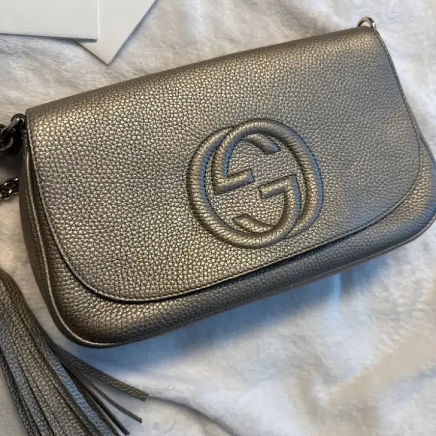 [BUNJANG] Gucci Soho Disco Bag Silver Chain Crossbody / 구찌 소호 디스코백 실버 체인 태슬