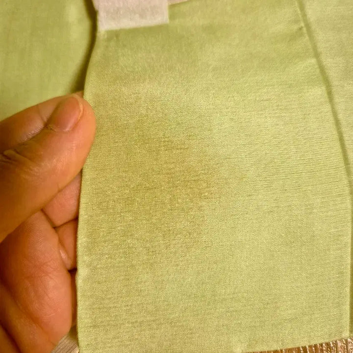 [BUNJANG] Green Ramie Embroidered Hanbok Jacket / 연두색 인견 꽃 자수 한복 저고리