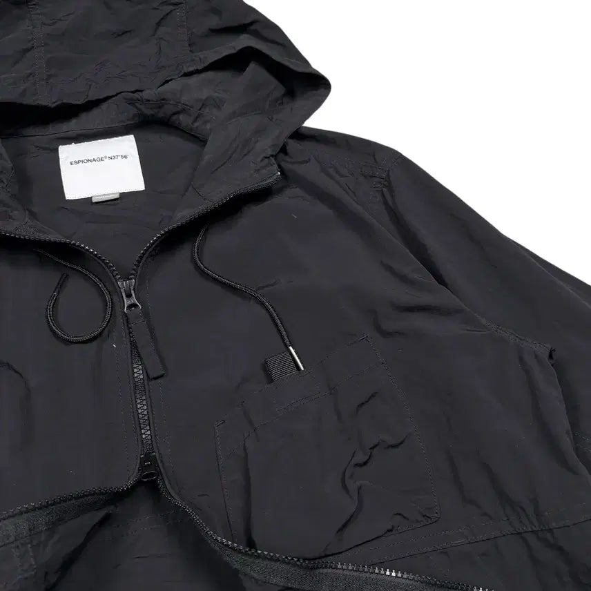 [BUNJANG] Espionage Black Windbreaker / 에스피오나지 블랙컬러 바람막리