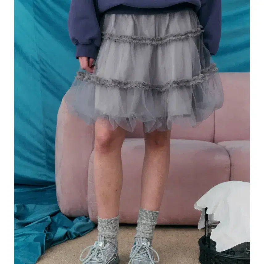 [BUNJANG] TUFLAIR FLARE SKIRT - ASH GREY / 포에토 TUFLAIR FLARE SKIRT - ASH GREY