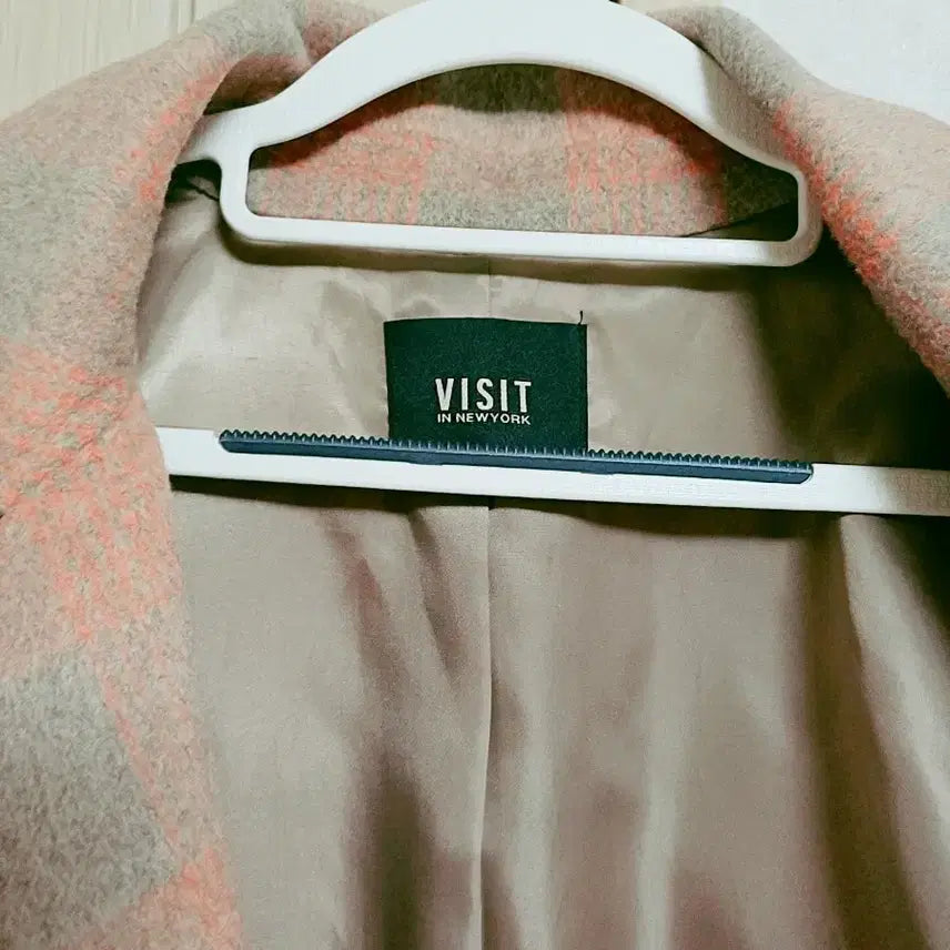 [BUNJANG] VISIT Pink Check Blazer Jacket / VISIT 핑크 체크 자켓