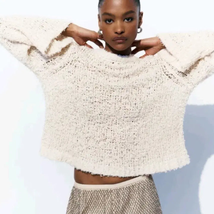[BUNJANG] ZARA Textured Boucle Sweater Knit / 자라 텍스처 부클 스웨터 니트