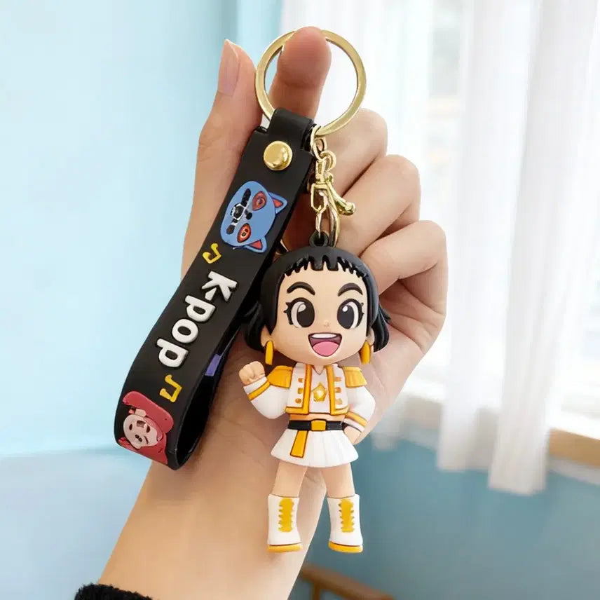 [BUNJANG] K-Pop Character Keyring 3-Set / 케이팝 키링 캐릭터 키링 3종 세트 케데헌 인형 키홀더 가방 키링