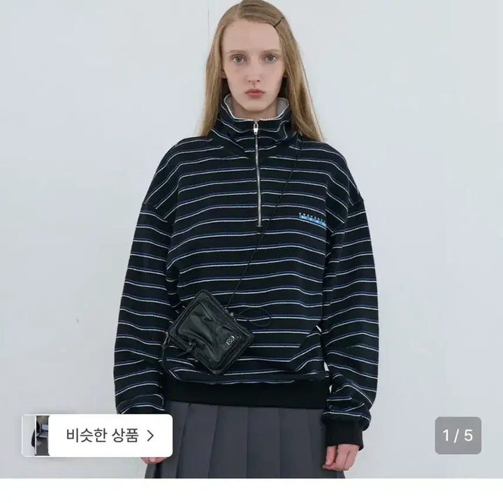 [BUNJANG] Kijun Half Zip-up Pullover Stripe / kijun기준하프집업풀오버스트라이프