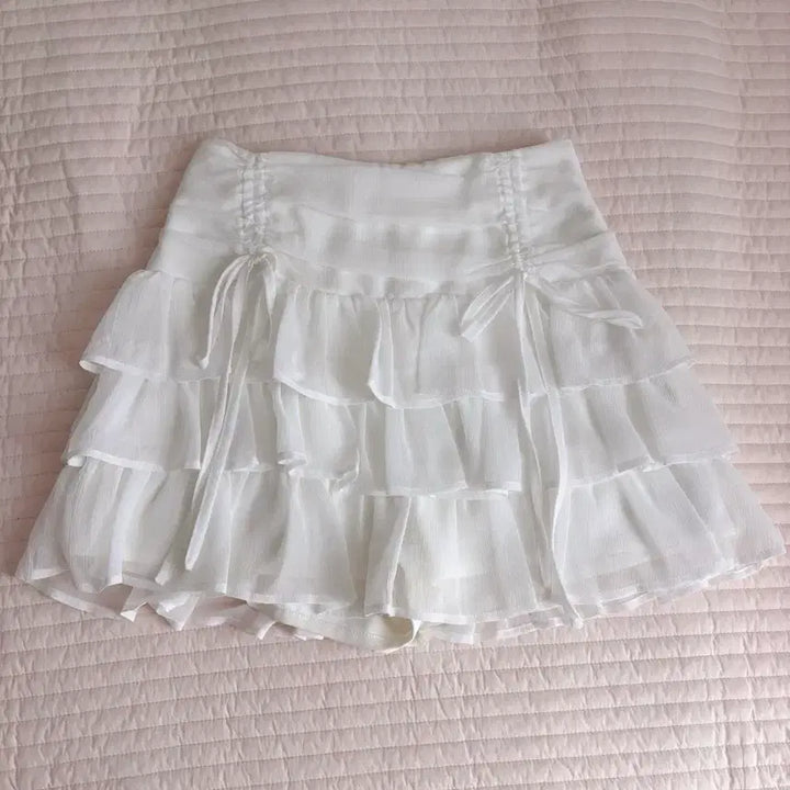 [BUNJANG] Olive des Olive White Layered Skirt / 일본 올리브데올리브 화이트 캉캉 스커트