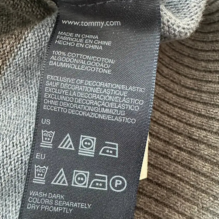 [BUNJANG] Tommy Hilfiger Striped Half-Zip Knit Sweater / 타미힐피거 스트라이프 반집업 니트 스웨터 S/P사이즈