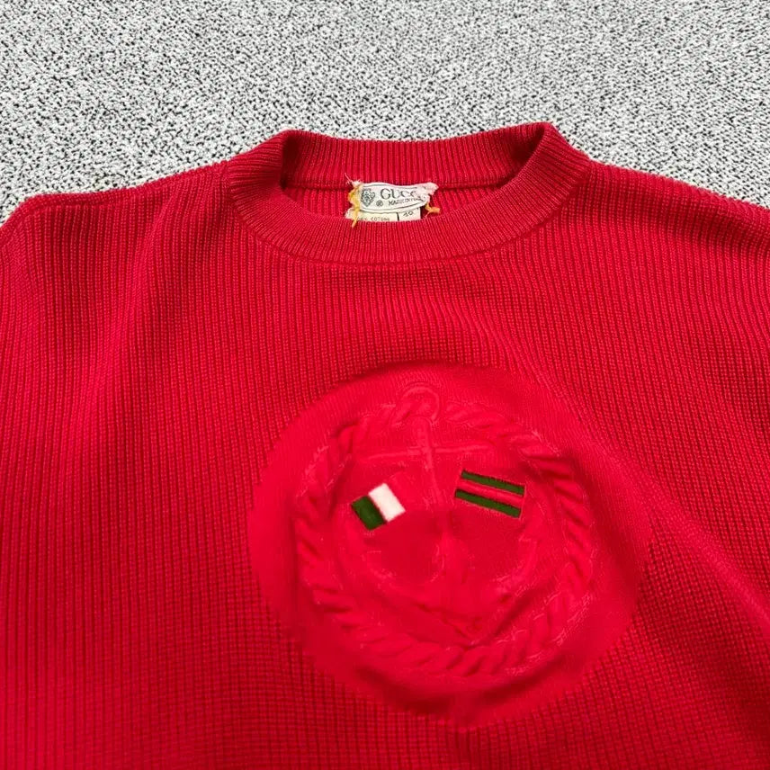 [BUNJANG] Gucci 80s Vintage Embroidered Knit / 구찌 80s 빈티지 자수 니트