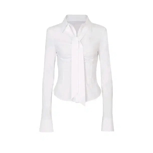 [BUNJANG] Pain or Pleasure Vivian White Tie Shirt M / 페인오어플레져 비비안 화이트 타이 셔츠M