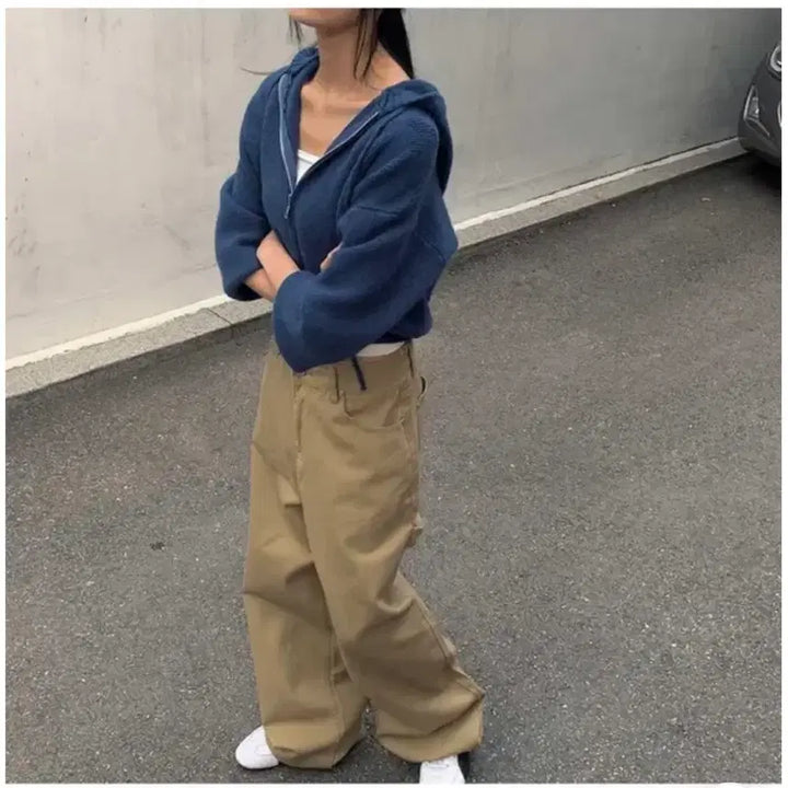 [BUNJANG] Ablly Wide Carpenter Pants / 에이블리 와이드 카펜터 팬츠
