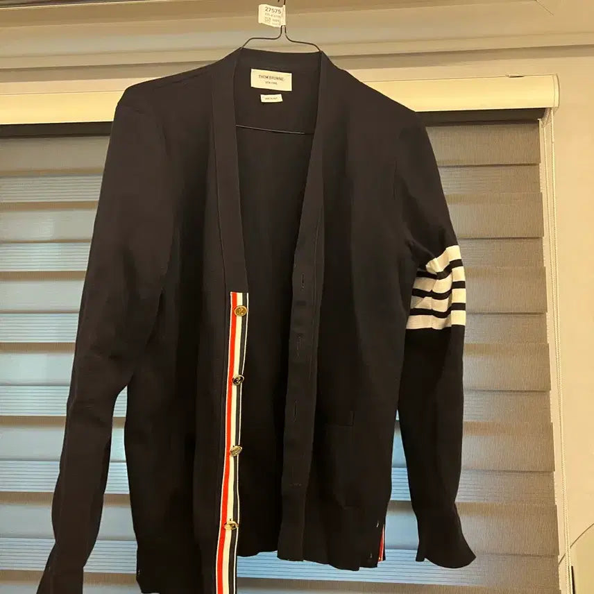 [BUNJANG] Thom Browne Navy 4-Bar V-Neck Cardigan / 톰브라운 4선 브이넥 가디건 네이비