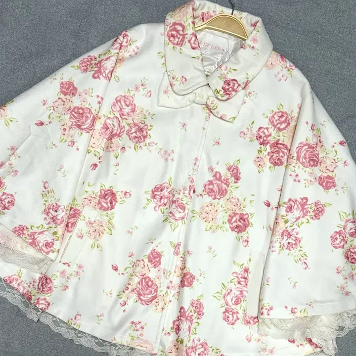 [BUNJANG] Liz Lisa Rose Cape Poncho Mantle / 리즈리사 히메 갸루 러블리 핀터깔 로즈 케이프 판초 망토