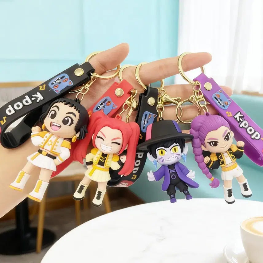 [BUNJANG] K-Pop Keyring Character Keyring Set of 6 Doll Keyholder Bag Keyring Full Set / 케이팝 키링 캐릭터 키링 6종 세트 인형 키홀더 케데헌 가방 키링 풀세트
