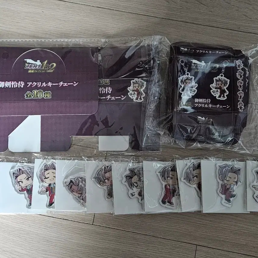 [BUNJANG] Ace Attorney Mitsurugi Acrylic Keyring Full Package Set / 미개봉) 역전검사 역전재판 미츠루기 아크릴 키링 풀박 풀셋