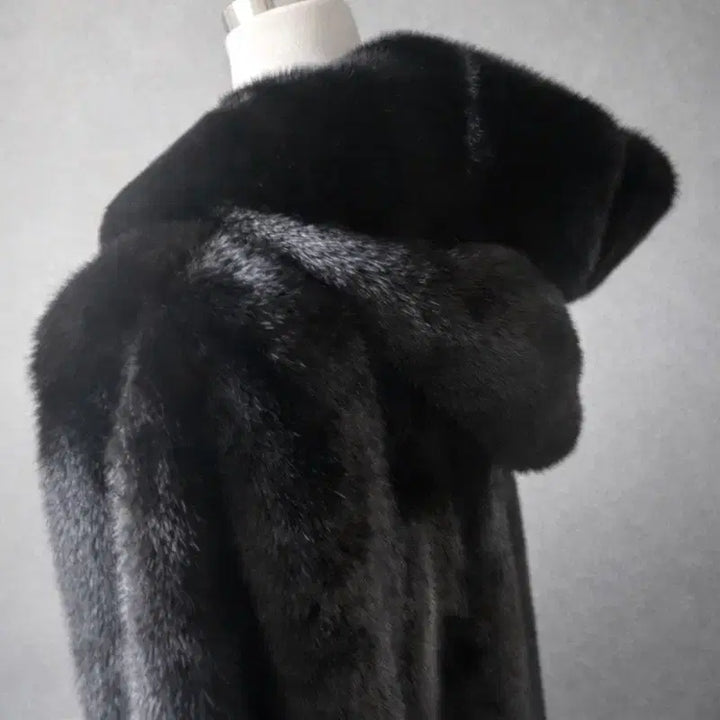 [BUNJANG] Blackglama Hooded Long Mink Coat / [새상품] 블랙그라마 후드 롱코트