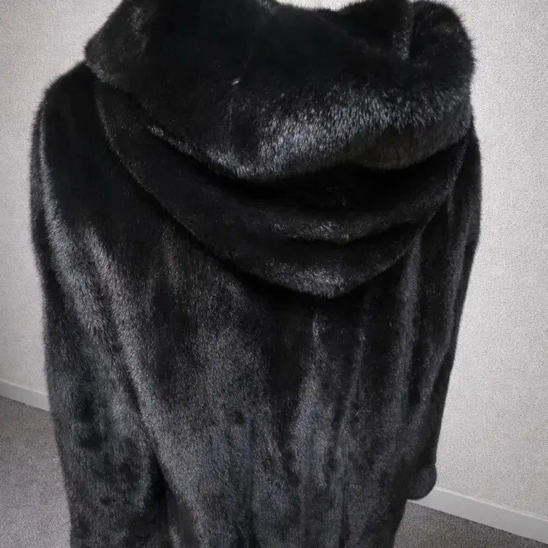 [BUNJANG] Blackglama Hooded Long Mink Coat / [새상품] 블랙그라마 후드 롱코트