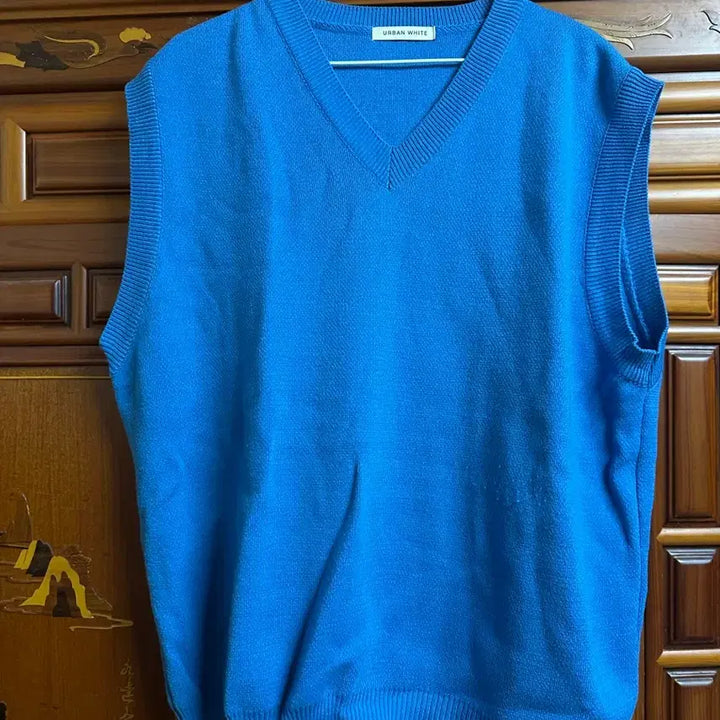 [BUNJANG] Urban White Men's Knit Vest Blue / 어반화이트 남성 니트 조끼 블루