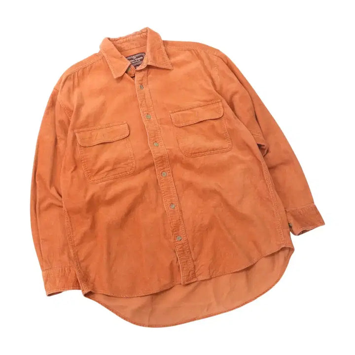 [BUNJANG] PENNY WORTH Orange Corduroy Work Shirt (M) / PENNY WORTH 빈티지 오렌지 코듀로이 워크 셔츠 (M)
