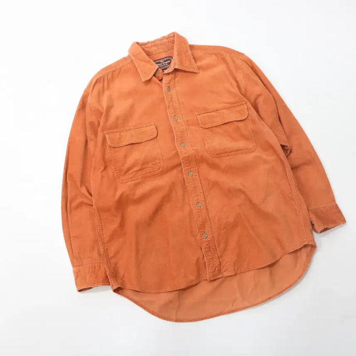 [BUNJANG] PENNY WORTH Orange Corduroy Work Shirt (M) / PENNY WORTH 빈티지 오렌지 코듀로이 워크 셔츠 (M)