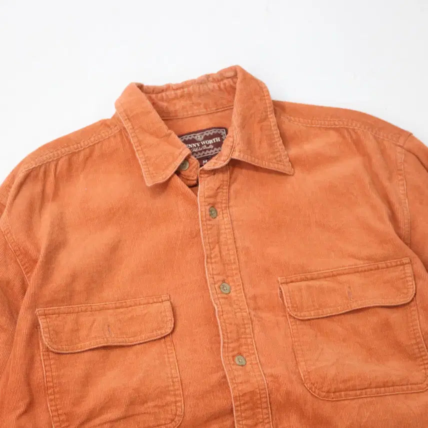 [BUNJANG] PENNY WORTH Orange Corduroy Work Shirt (M) / PENNY WORTH 빈티지 오렌지 코듀로이 워크 셔츠 (M)