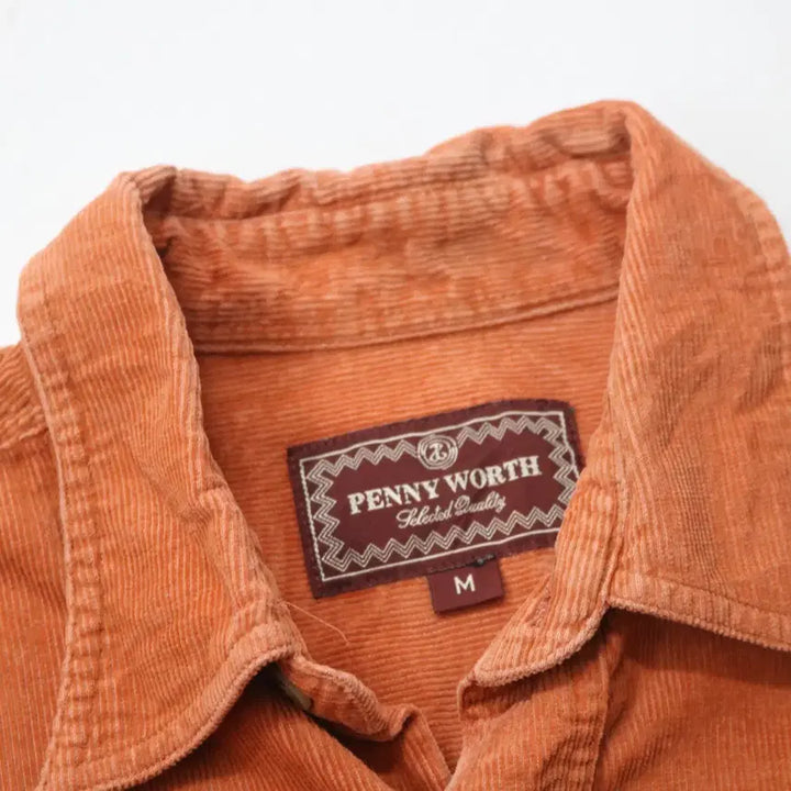 [BUNJANG] PENNY WORTH Orange Corduroy Work Shirt (M) / PENNY WORTH 빈티지 오렌지 코듀로이 워크 셔츠 (M)
