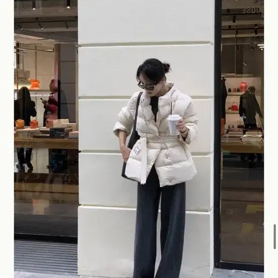 [BUNJANG] Grey Room Belted Goose Down Cream Jacket (New) / 그레이룸 벨티드 구스다운 크림 (새옷) / 최저가 가격내림