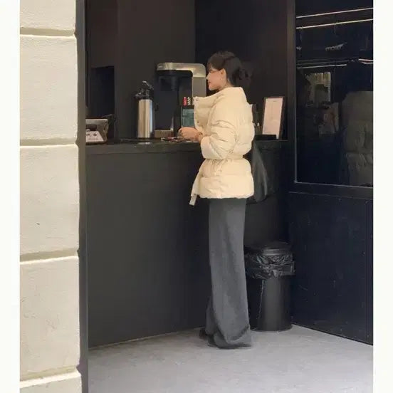 [BUNJANG] Grey Room Belted Goose Down Cream Jacket (New) / 그레이룸 벨티드 구스다운 크림 (새옷) / 최저가 가격내림