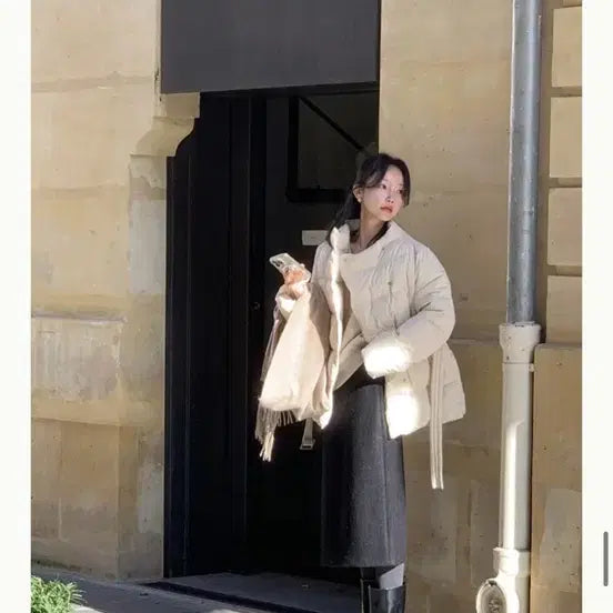 [BUNJANG] Grey Room Belted Goose Down Cream Jacket (New) / 그레이룸 벨티드 구스다운 크림 (새옷) / 최저가 가격내림