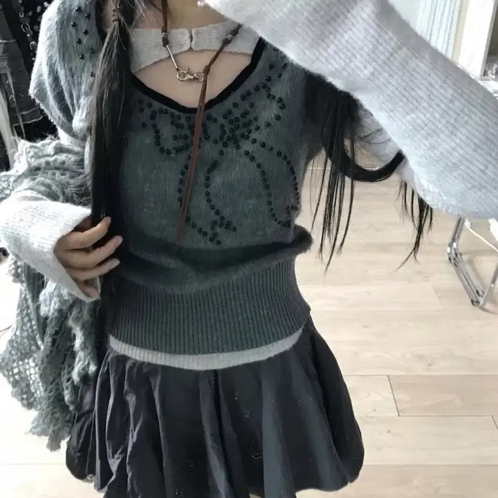 [BUNJANG] Layered Set / 그레이 레이어드 세트