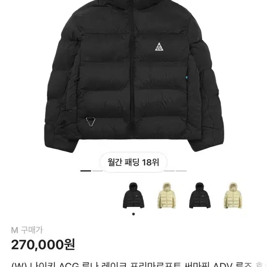 [BUNJANG] Nike ACG Padded Jacket / (W)나이키 ACG 패딩
