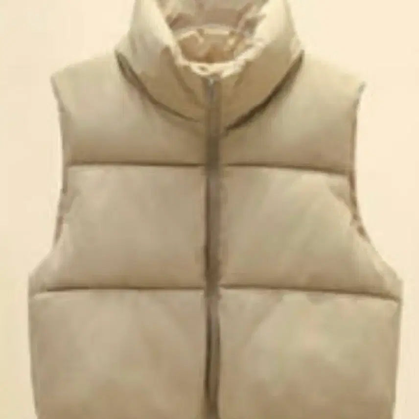 [BUNJANG] Beige Short Padded Vest / 베이지 숏 패딩 조끼