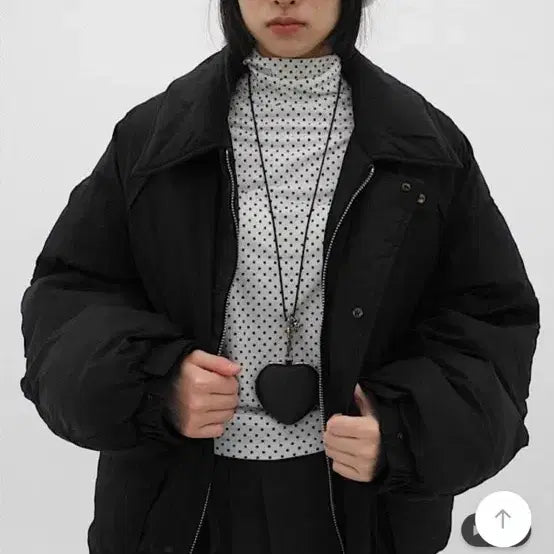 [BUNJANG] White Dot Turtleneck Long Sleeve / 화이트 도트 목폴라티 롱슬리브