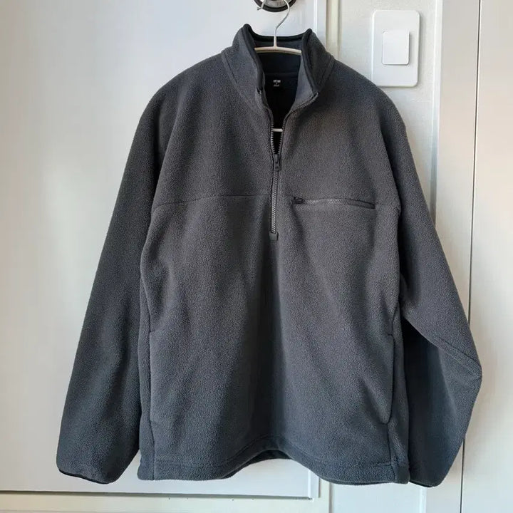 [BUNJANG] Uniqlo Fleece Half-Zip Dark Grey S / 유니클로 후리스 하프집업 - 다크그레이 S사이즈