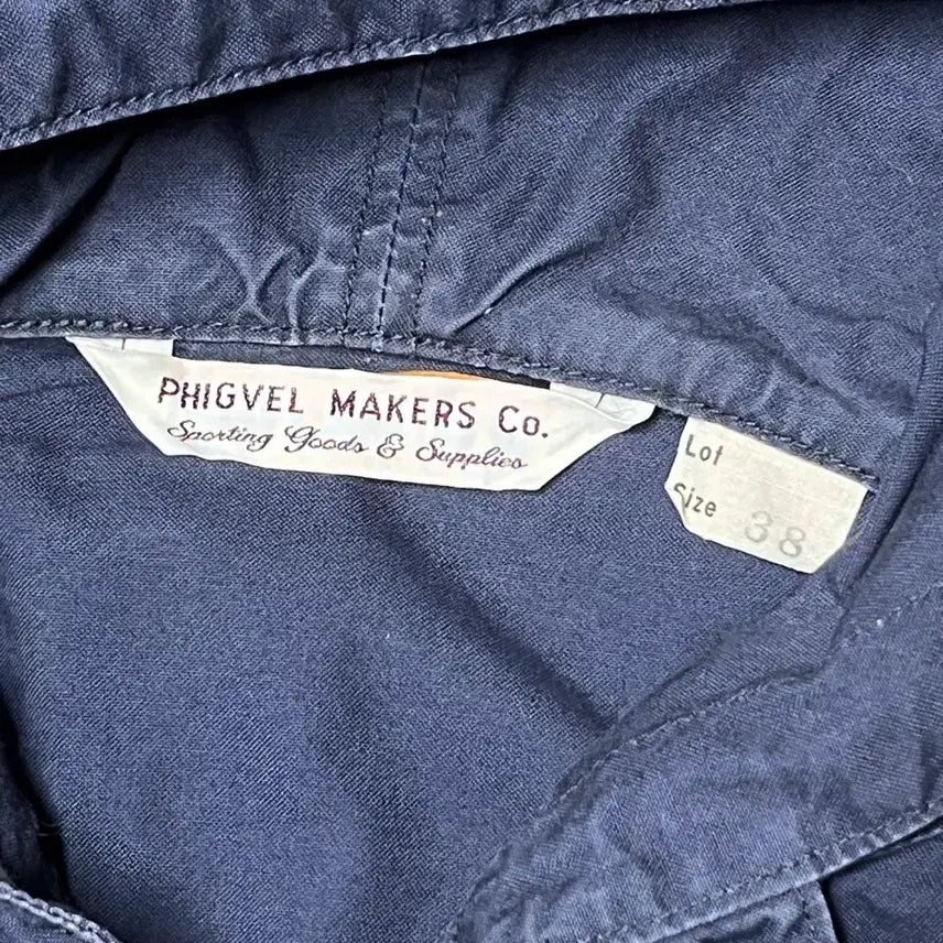 [BUNJANG] Pigbell Navy and White Color Block Hooded Jacket / 피그벨 후드집업 네이비 화이트 배색 점퍼