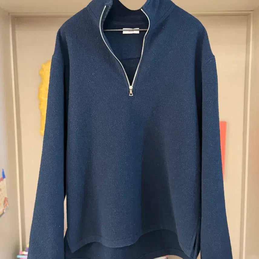 [BUNJANG] rier Fleece Zip-Up Navy / rier 후리스 집업