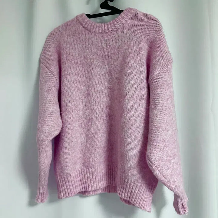 [BUNJANG] Pink Wool Long-Sleeve Knit Sweater / 딸기우유 핑크 울 긴팔 니트