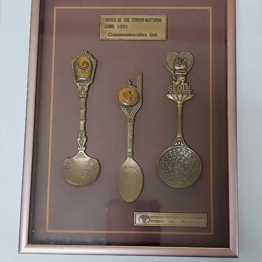 [BUNJANG] 1988 Seoul Olympic Commemorative Spoon Set in Frame / 1988 서울 올림픽 기념 스푼 세트 액자