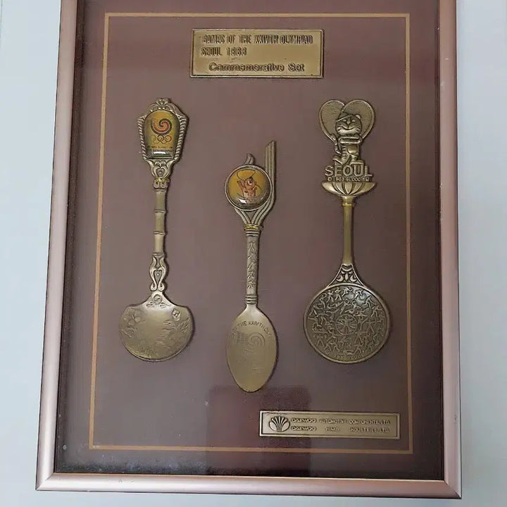 [BUNJANG] 1988 Seoul Olympic Commemorative Spoon Set in Frame / 1988 서울 올림픽 기념 스푼 세트 액자