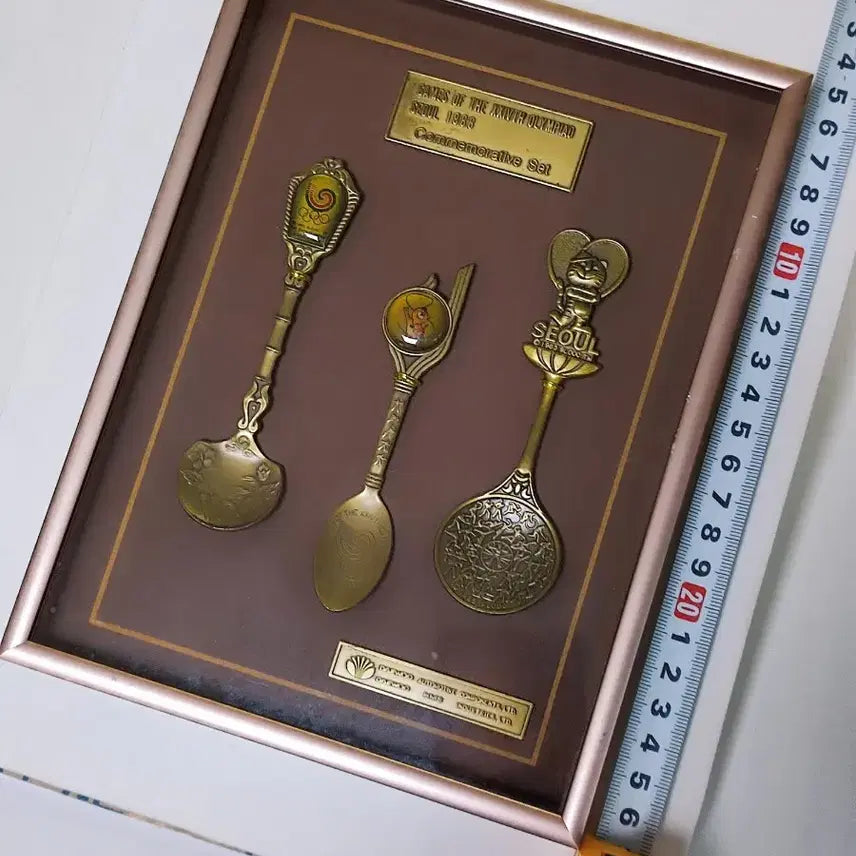 [BUNJANG] 1988 Seoul Olympic Commemorative Spoon Set in Frame / 1988 서울 올림픽 기념 스푼 세트 액자