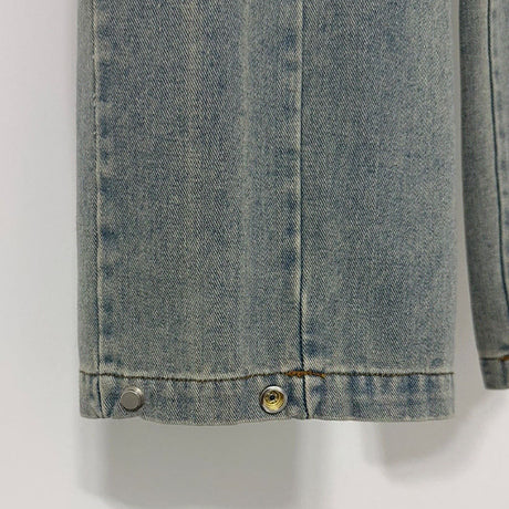 [BUNJANG] Men's Belted Wide Leg Jeans / 남자 벨티드 사이드 롱기장 와이드 밴딩 청바지 4컬러