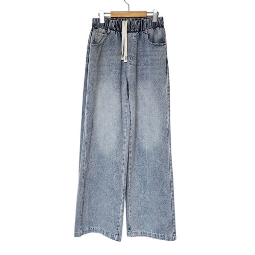 [BUNJANG] Men's Belted Wide Leg Jeans / 남자 벨티드 사이드 롱기장 와이드 밴딩 청바지 4컬러