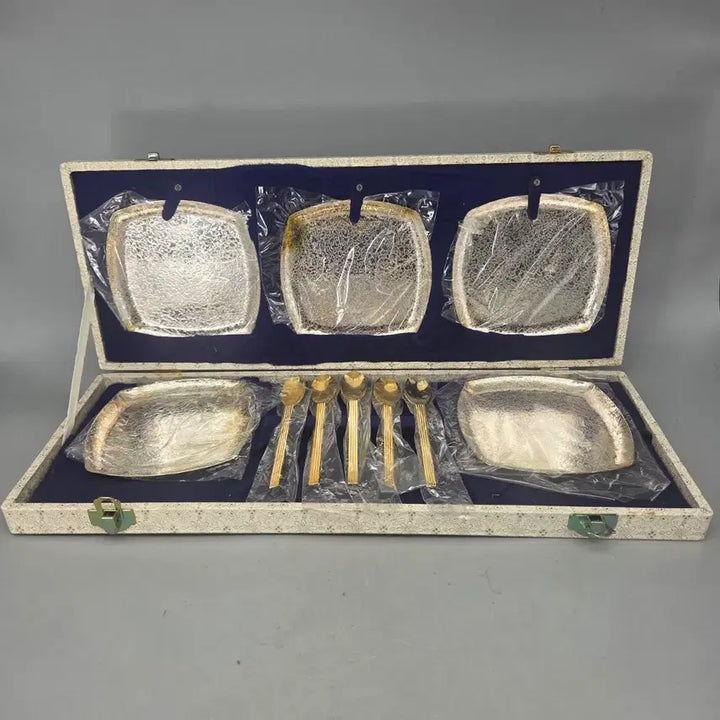 [BUNJANG] Silver Plated Tea Table Set / 미사용 은도금 차탁 접시 티스푼 5인셋
