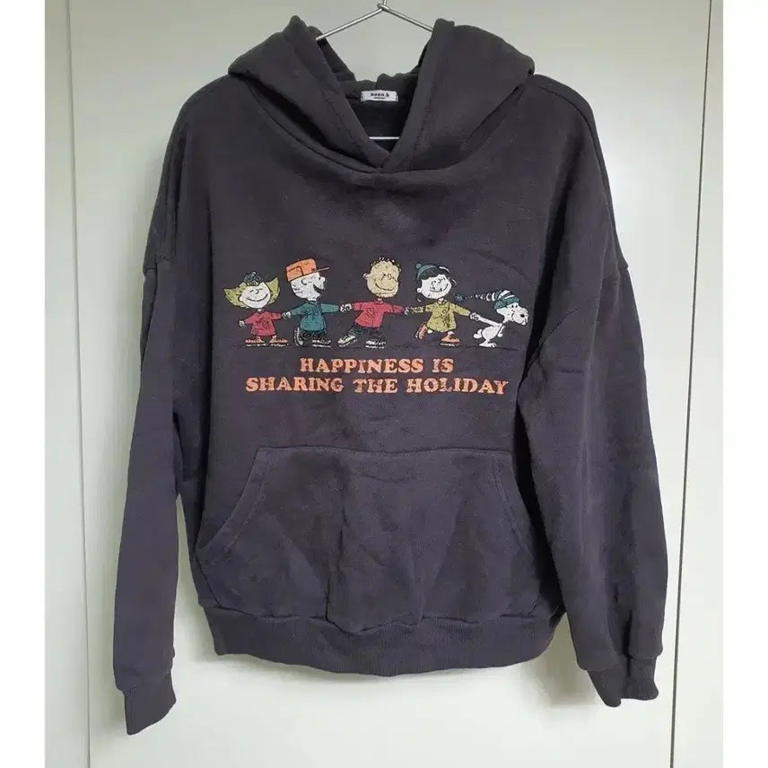 [BUNJANG] SNOOPY Charcoal Printed Hoodie / SNOOPY 스누피 프린팅 후드티 차콜