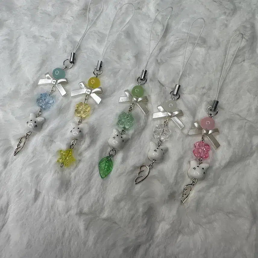 [BUNJANG] Lucky Rabbit Charm Set / 행운 가득 토끼키링(5개 낱개로도 가능함! 설명 봐주세요!)