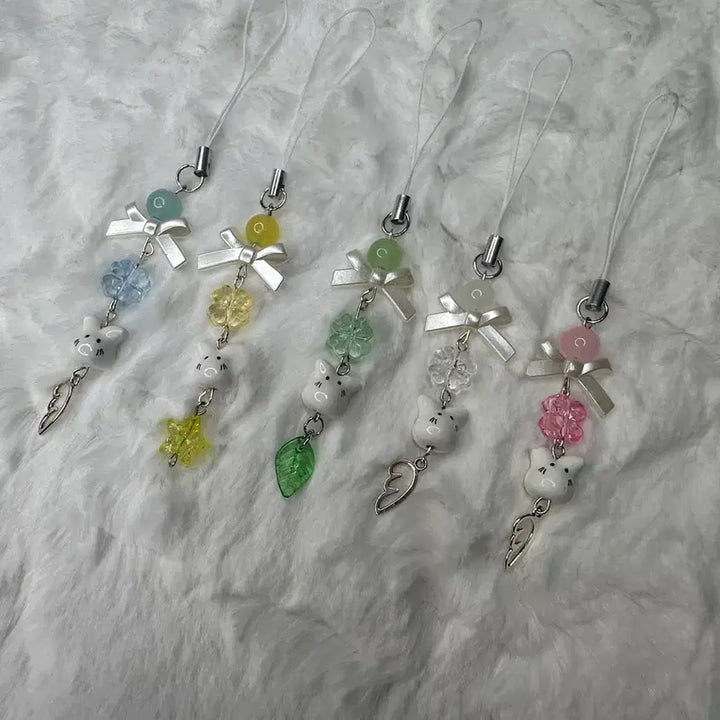 [BUNJANG] Lucky Rabbit Charm Set / 행운 가득 토끼키링(5개 낱개로도 가능함! 설명 봐주세요!)