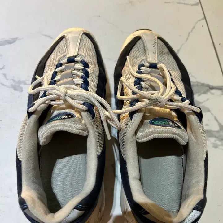[BUNJANG] Nike Air Max 95 White/Blue/Navy Sneakers / [260] 나이키 에어맥스 95 흰파남