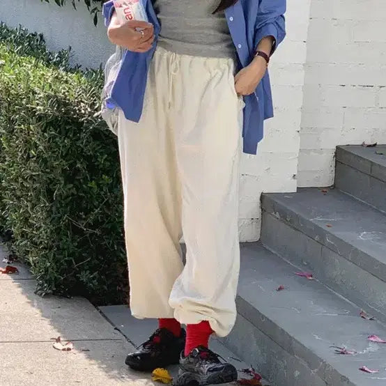 [BUNJANG] UnderB Dalia Ivory Terry Two-Way Pants / 언더비 크림아이보리 dalia 투웨이 테리 팬츠