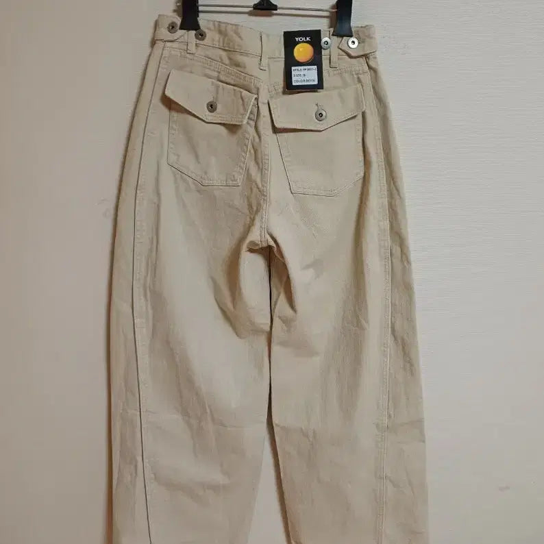 [BUNJANG] YOLK Balloon Fit Wide Pants Beige (M) / 미착용 YOLK 벌룬핏 와이드팬츠 베이지M 판매합니다